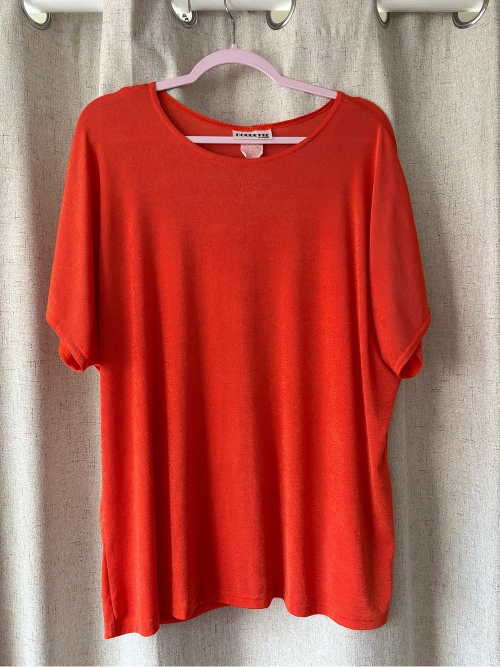 Coquette Orange Short Sleeve Relaxed Tunic Top